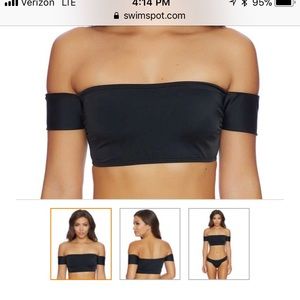 Black off shoulder swim top